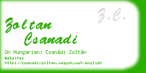 zoltan csanadi business card