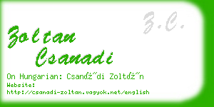 zoltan csanadi business card
